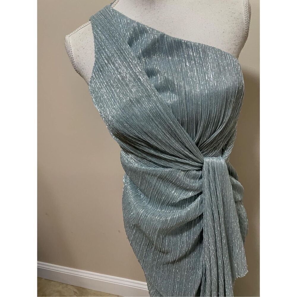 Adrianna Papell Women's Stardust Pleated Draped Gown Size 6 - Picture 6 of 9